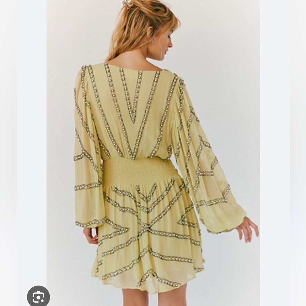 Free People Jen's Pirate Booty Odyssey Pearl Studded Embellished Mini Dress - Picture 2 of 9